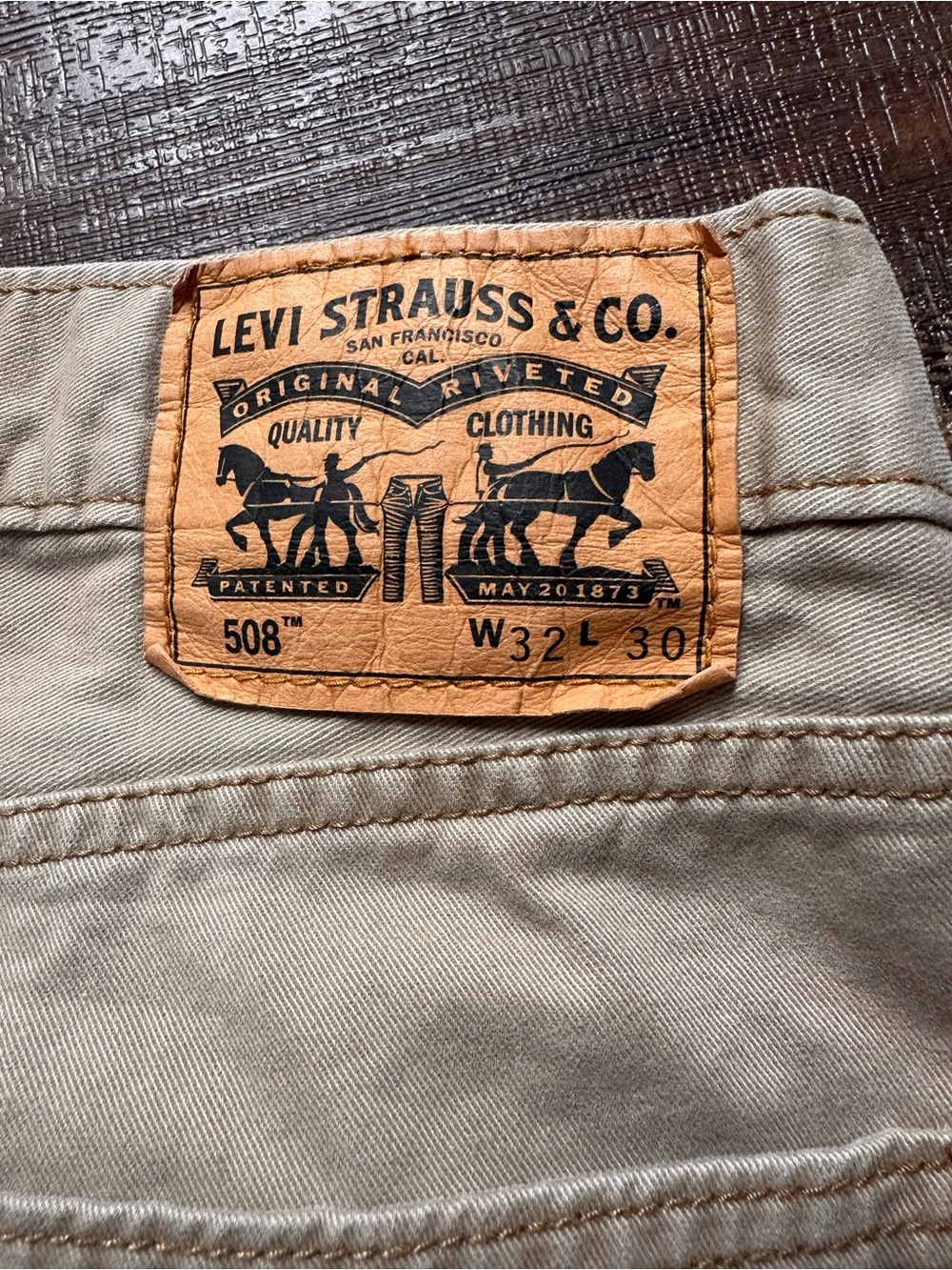 Levi's 508 Taper Fit Pants - Khaki Tan 32x30